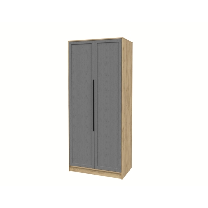 Шкаф распашной Тренд КТ-Ш2 (Дуб золотой ЛДСП/ Дуб серый ЛМДФ) Ш918 В2128 Г547 Шкаф распашной Тренд КТ-Ш2 (Дуб золотой ЛДСП/ Дуб серый ЛМДФ) Ш918 В2128 Г547